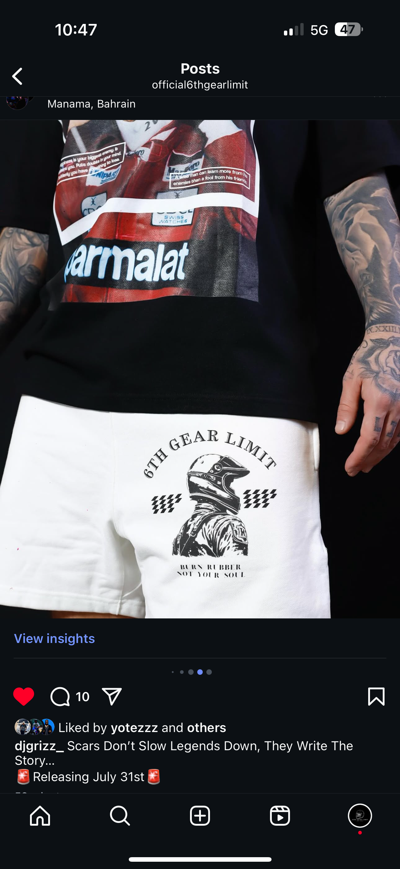 6th Gear Limit Shorts 460-GSM